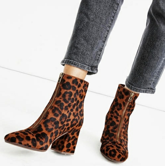 Madewell Shoes - MADEWELL The Amalia Zip Boot in Leopard Calf Hair
